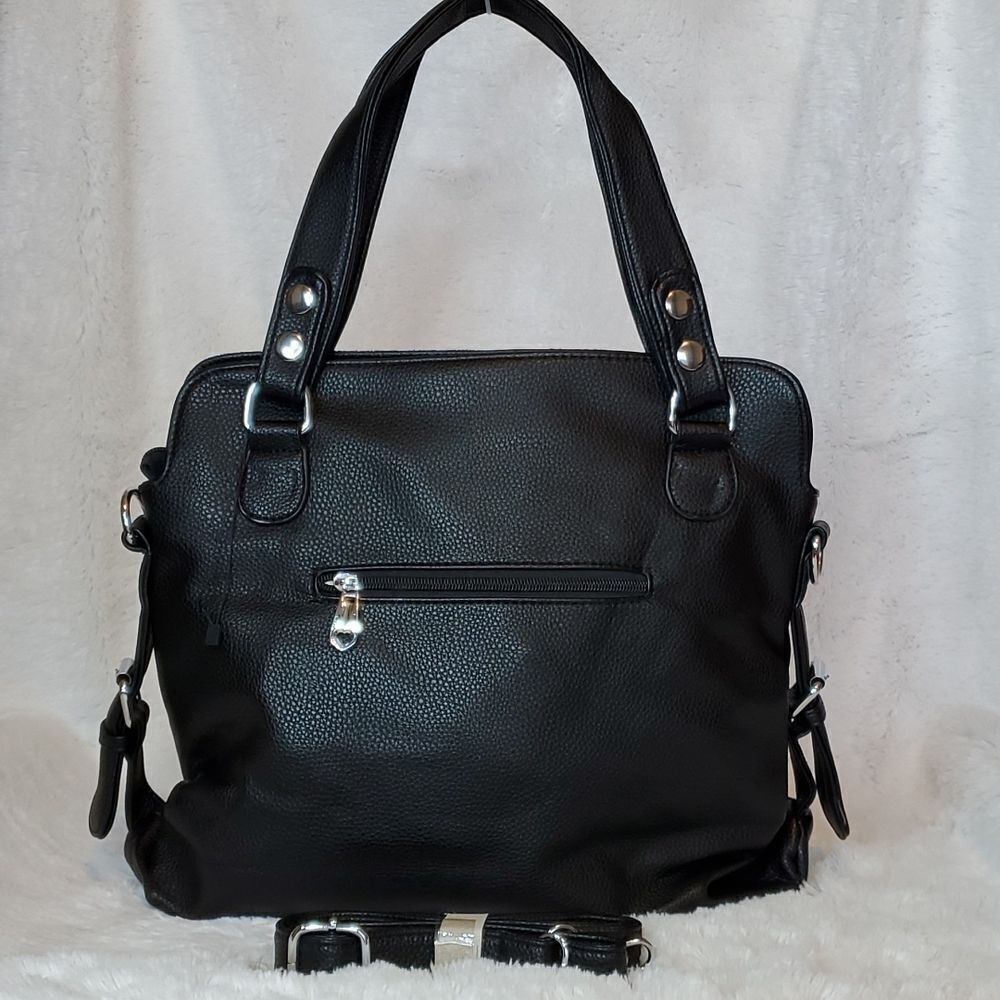 SALE Animal Print Rhinestone Bling Suede Hobo Shoulder Handbag Purse - Picture 3 of 6